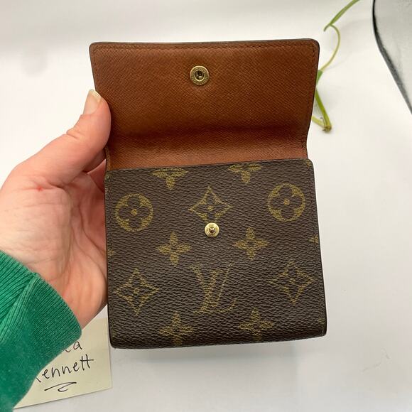 Louis Vuitton Monogram Canvas Square Elise Monogram Wallet Double Sided 0050 - Picture 15 of 16